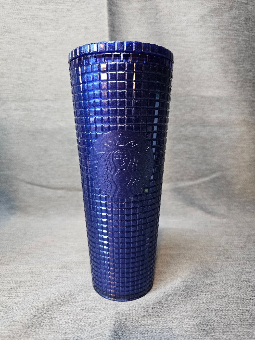 Starbucks 2023 Blueberry Glitter Pearl Grid Tumbler 24 oz Venti Cup